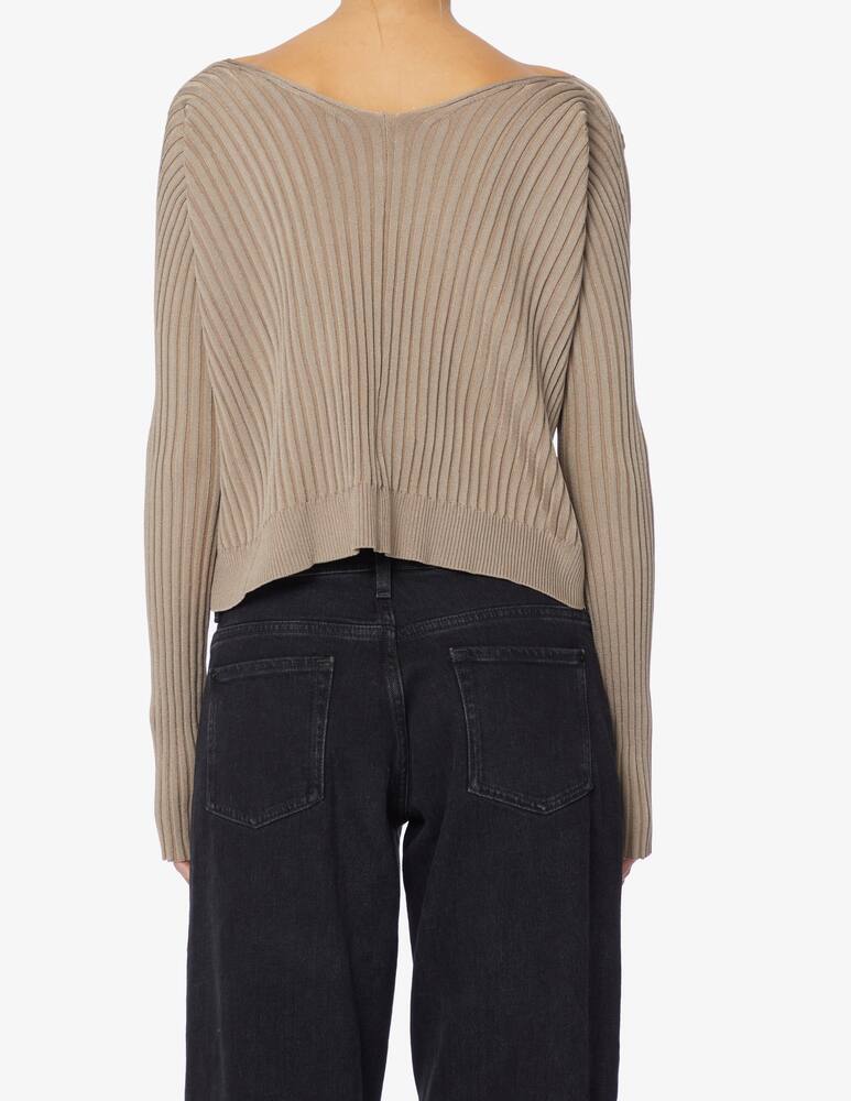 rinascente Jacquemus Maille Pralu Longue logo metal rib top - Beige