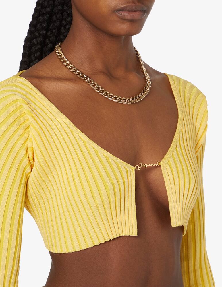 rinascente Jacquemus Pralu crop cardigan logo hook