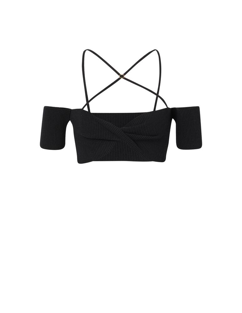 Jacquemus Crop top in maglia incrociato Soleil - immagine 1