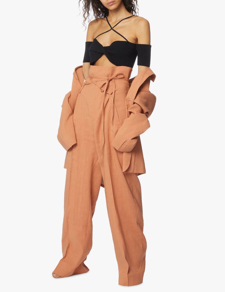 Jacquemus Crop top in maglia incrociato Soleil - immagine 2