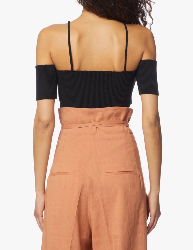 Jacquemus Crop top in maglia incrociato Soleil - immagine 3