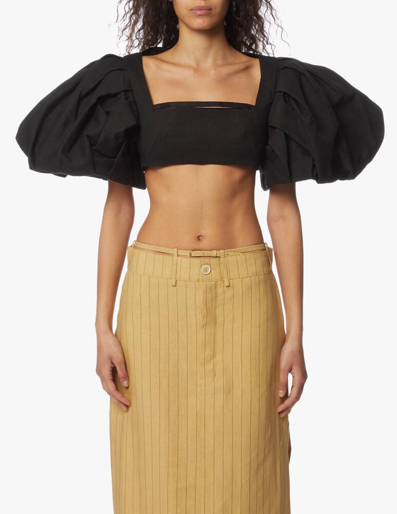rinascente Jacquemus Camargue puff sleeved crop top