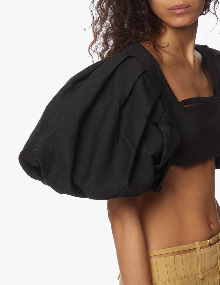 rinascente Jacquemus Camargue puff sleeved crop top