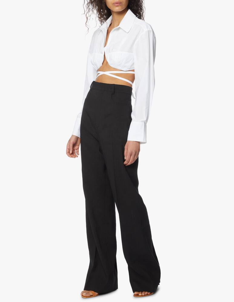 rinascente Jacquemus Top camicia cropped con lacci Baci