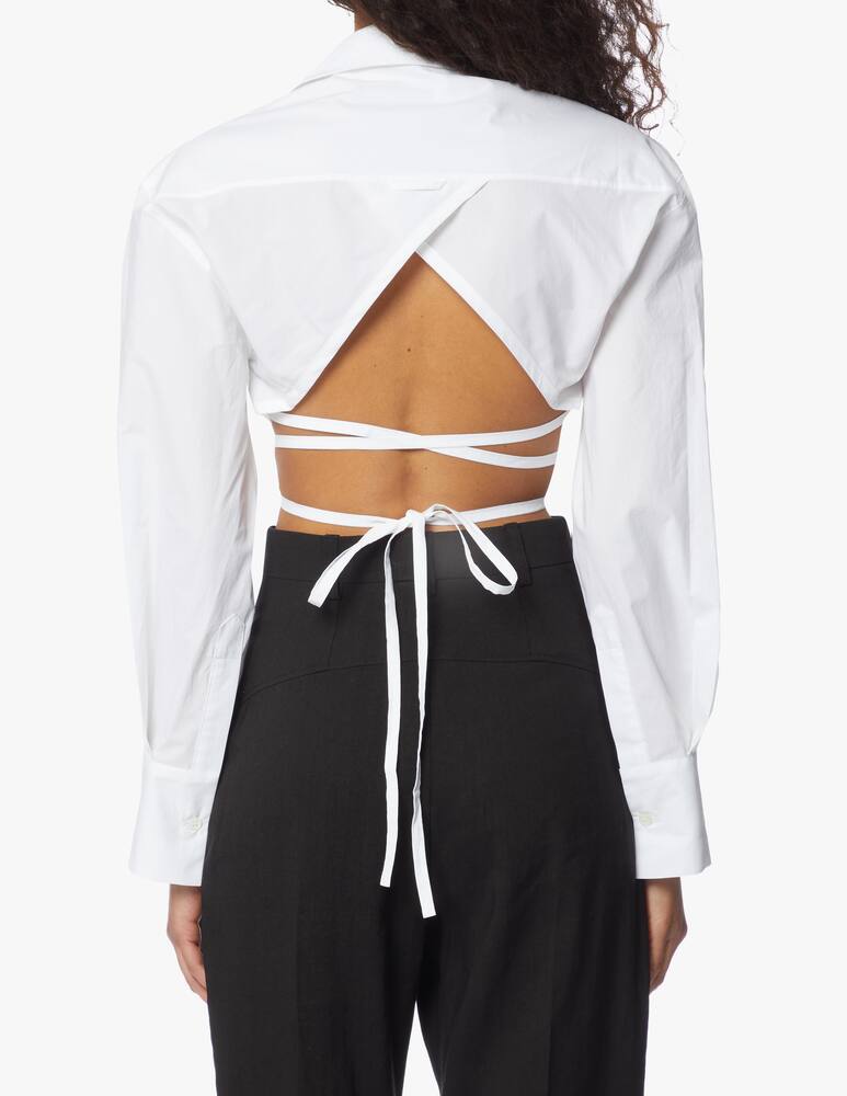 rinascente Jacquemus Top camicia cropped con lacci Baci