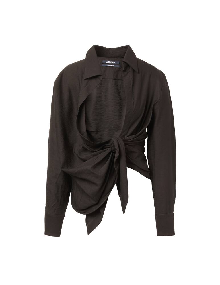 rinascente Jacquemus Camicia con nodo davanti Bahia - nero