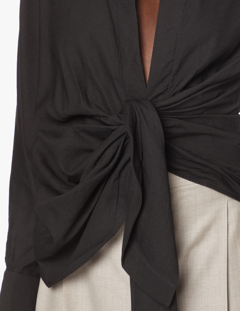 rinascente Jacquemus Camicia con nodo davanti Bahia - nero