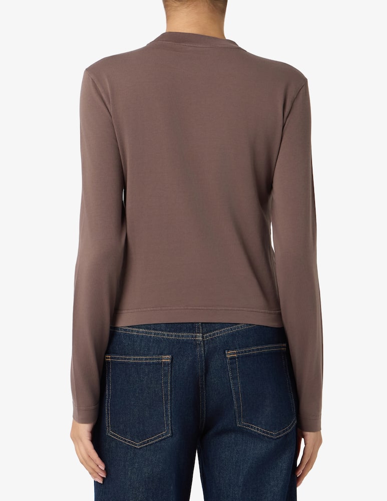 Jacquemus T-shirt aderente a maniche lunghe con gros-grain - immagine 3 Jacquemus T-shirt aderente a maniche lunghe con gros-grain - immagine 3