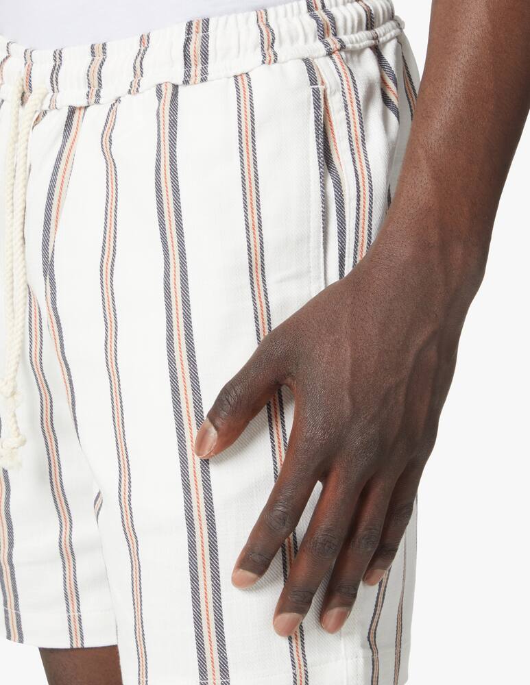 rinascente Olow Striped cotton coulisse over short - white