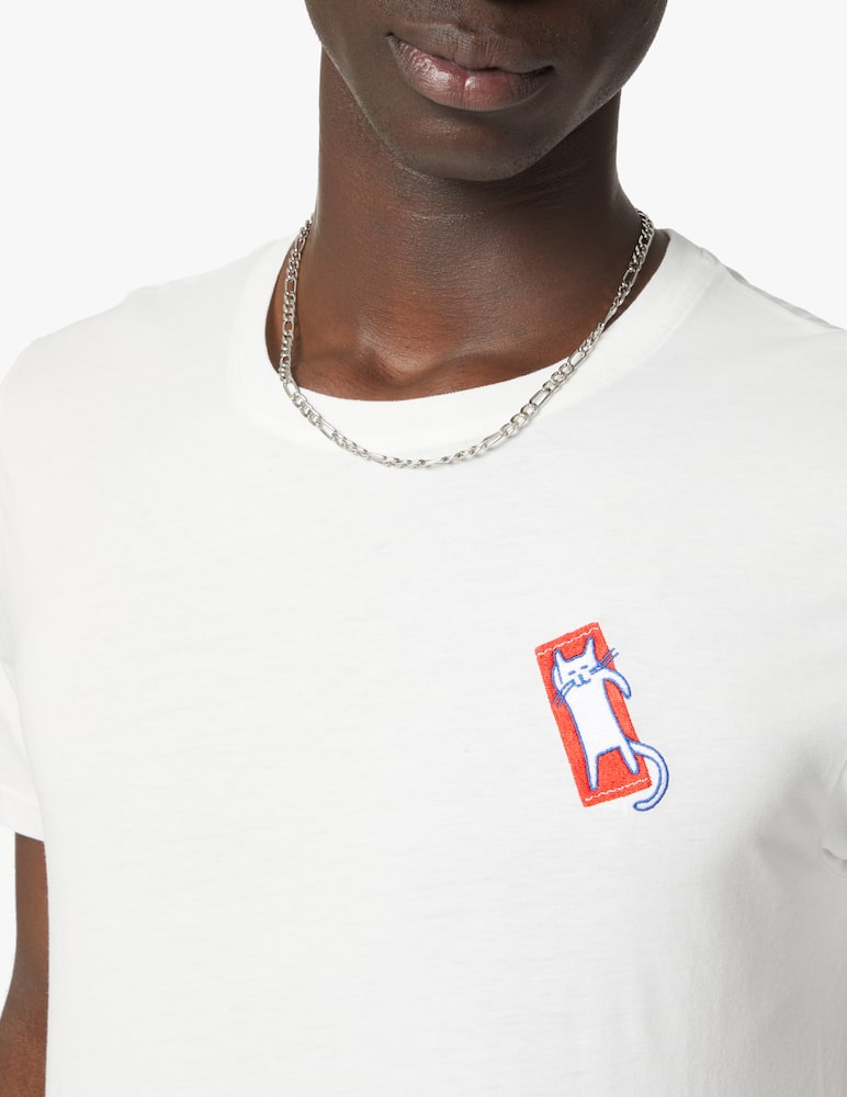 rinascente Olow Towel cat embroidered t-shirt - white