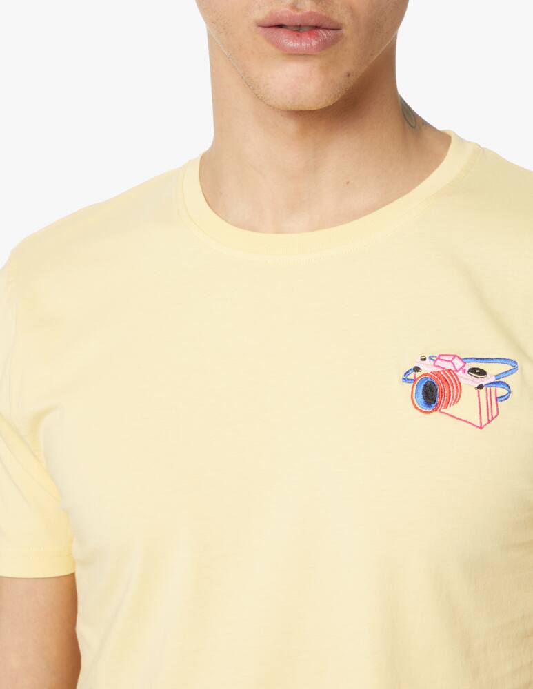 rinascente Olow Maglietta manica corta macchina fotografica ricamo - giallo
