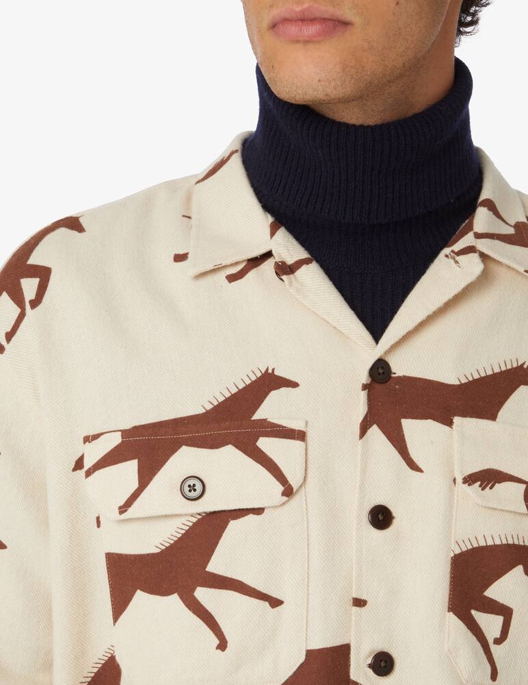 rinascente Olow Camicia over cavalli in flanella - Beige
