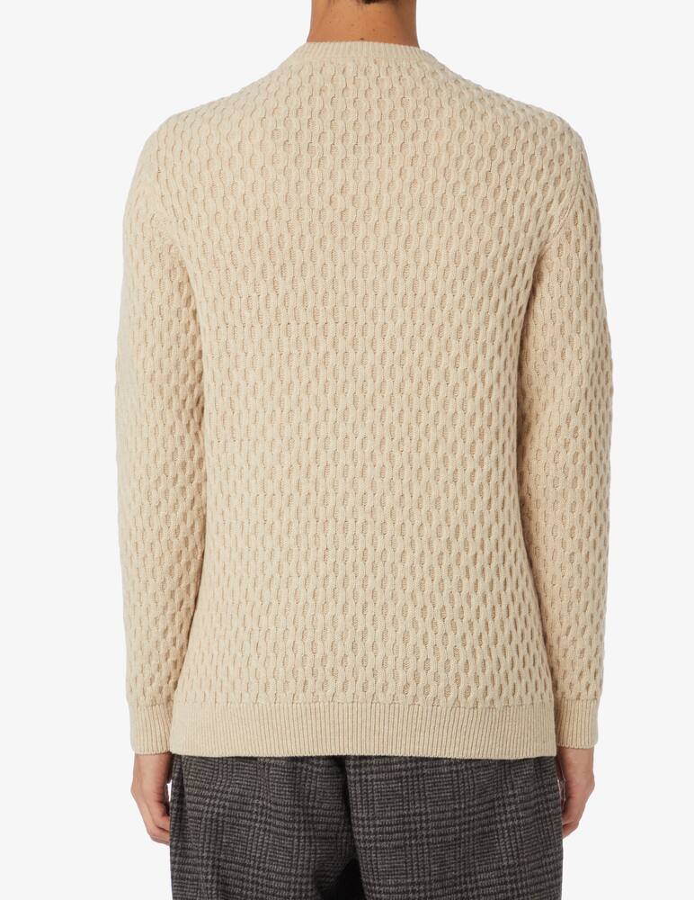 rinascente Olow Waffle stone roundneck sweater - Beige