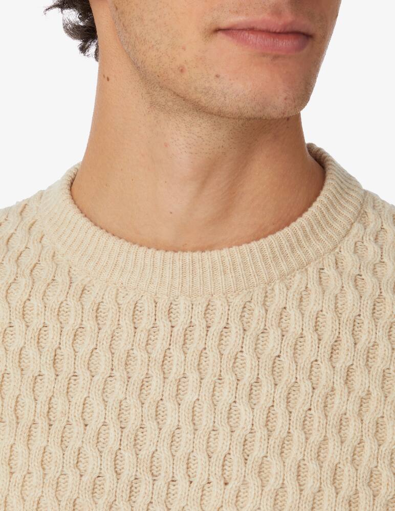rinascente Olow Waffle stone roundneck sweater - Beige