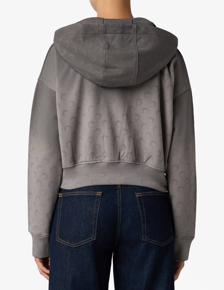 rinascente Marine Serre Felpa cropped con cappuccio Moon