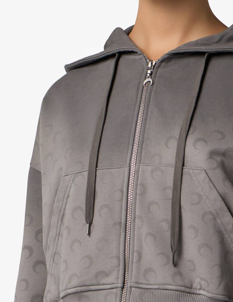 rinascente Marine Serre Felpa cropped con cappuccio Moon