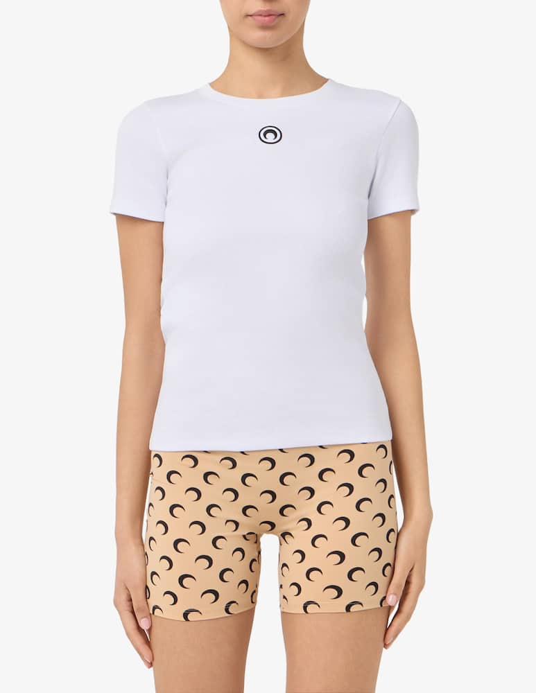 Marine Serre T-shirt logo luna jersey - immagine 1 Marine Serre T-shirt logo luna jersey - immagine 1