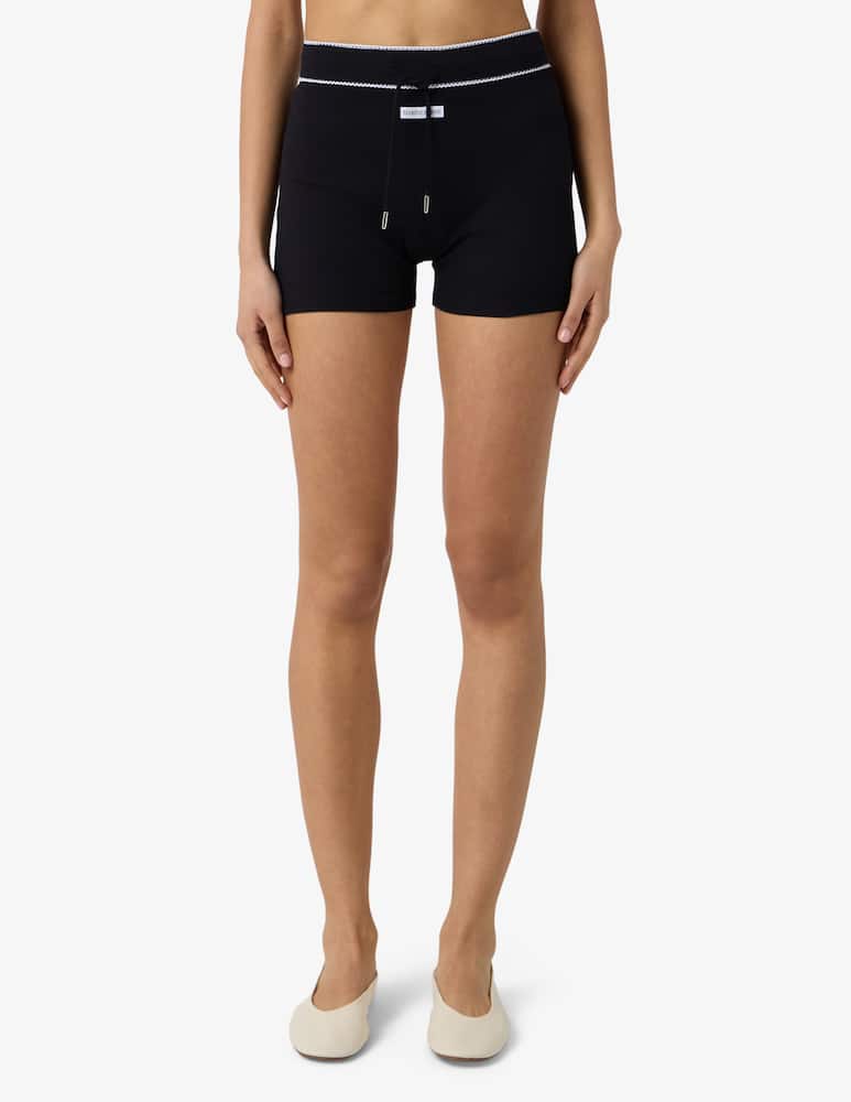 Marine Serre Ribbed jersey drawstring shorts - picture 1 Marine Serre Ribbed jersey drawstring shorts - picture 1