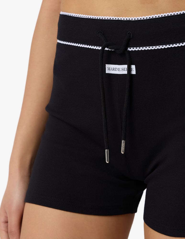 Marine Serre Ribbed jersey drawstring shorts - picture 4 Marine Serre Ribbed jersey drawstring shorts - picture 4