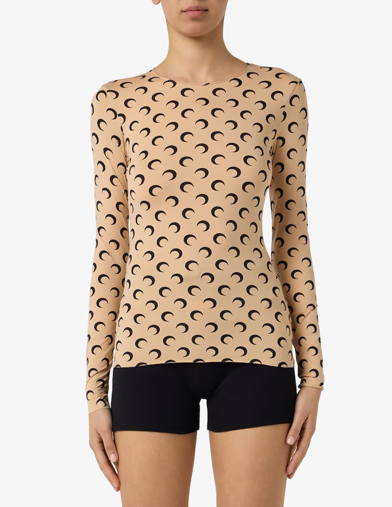 rinascente Marine Serre Moon print jersey crewneck top