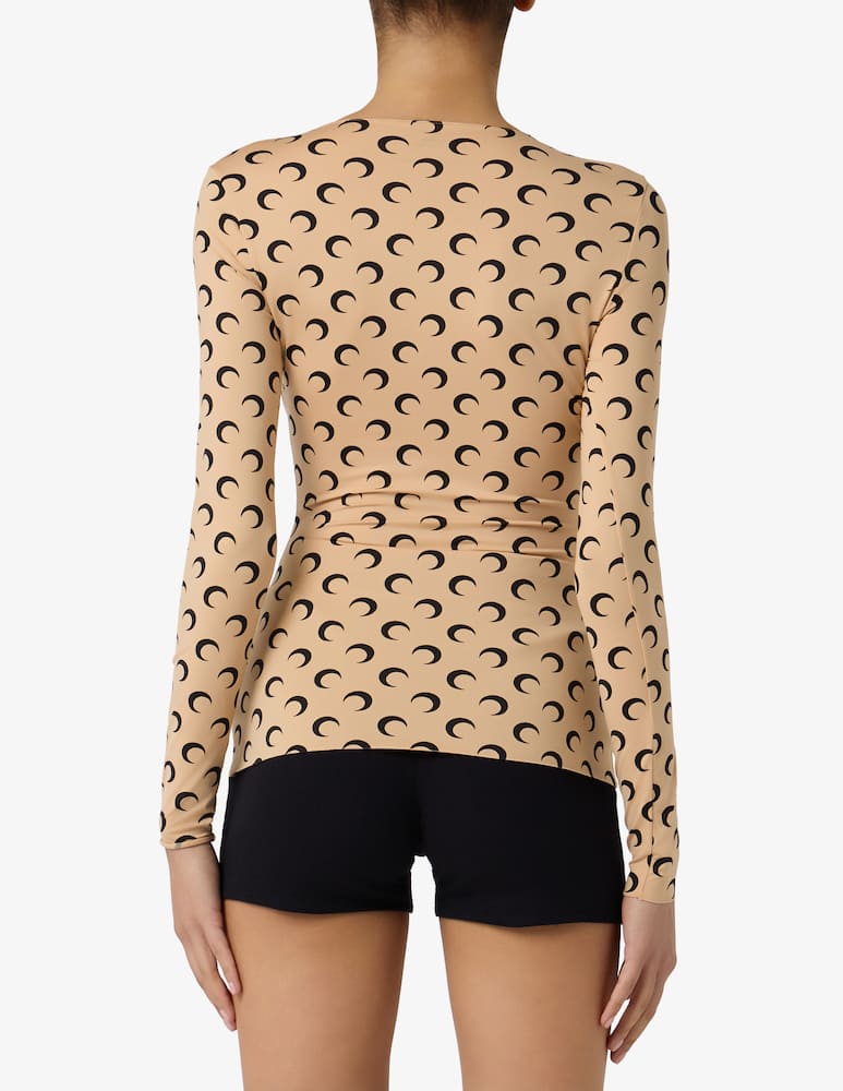 rinascente Marine Serre Moon print jersey crewneck top