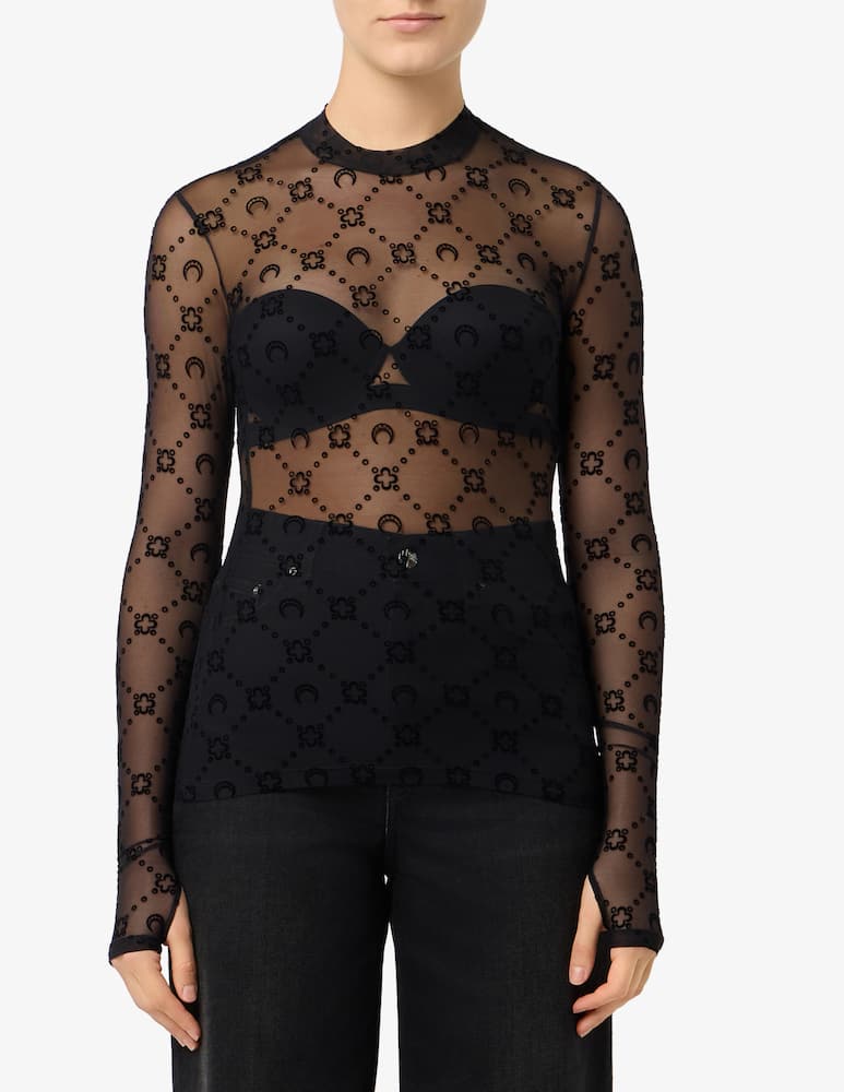 rinascente Marine Serre Maglia a manica lunga in mesh Moonogram