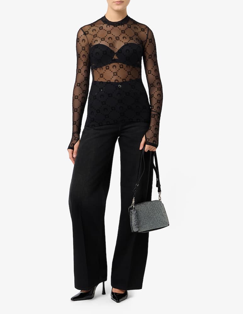 rinascente Marine Serre Maglia a manica lunga in mesh Moonogram