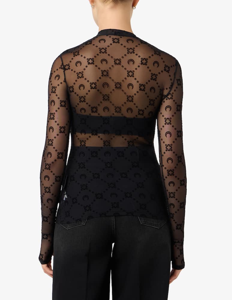 Marine Serre Monogram mesh long sleeved top - picture 3 Marine Serre Monogram mesh long sleeved top - picture 3