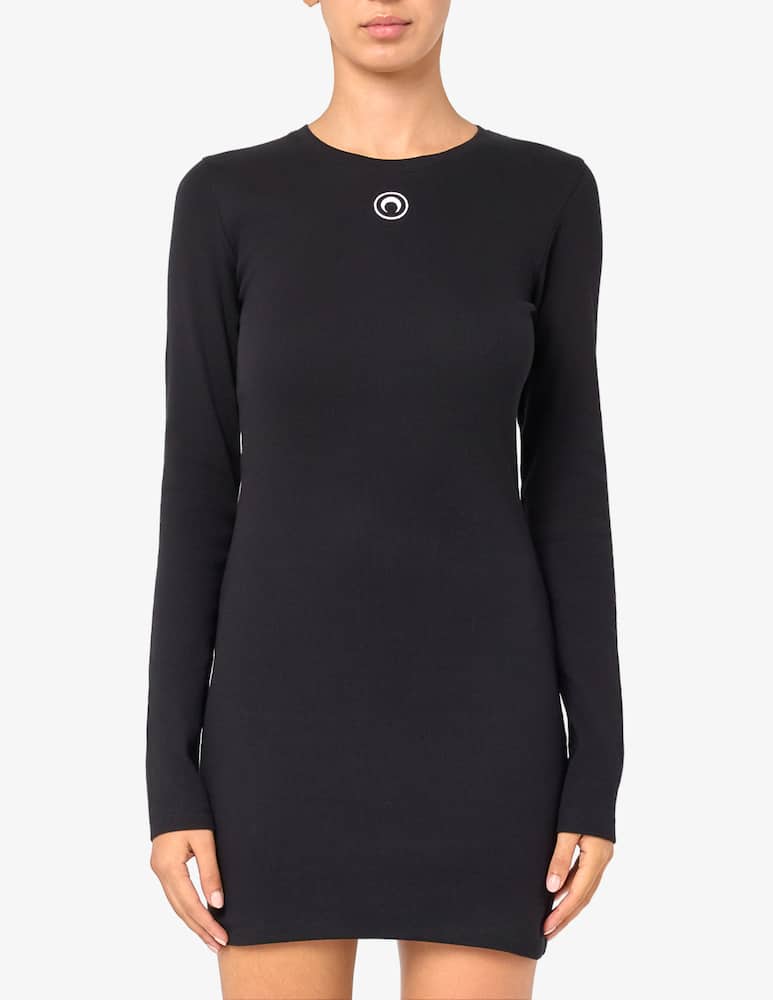 rinascente Marine Serre Moon logo ribbed jersey dress