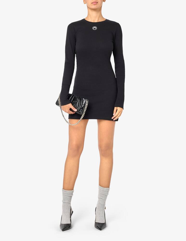rinascente Marine Serre Moon logo ribbed jersey dress