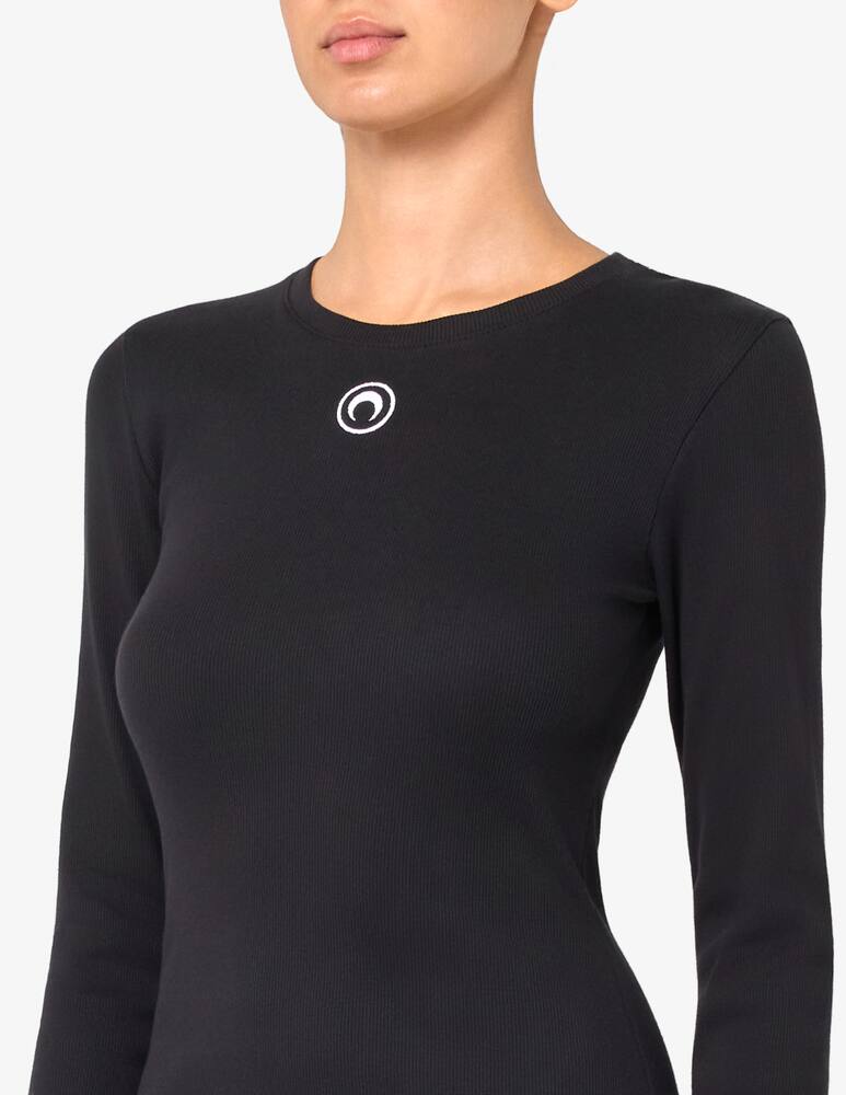 rinascente Marine Serre Moon logo ribbed jersey dress