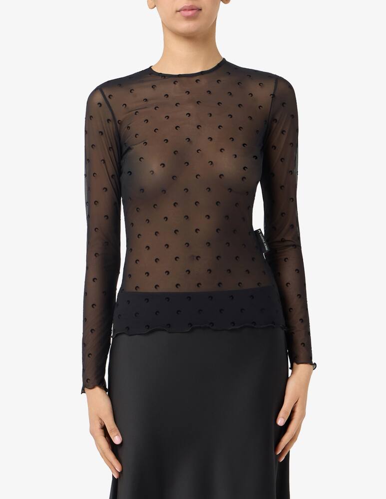 Marine Serre Plumetis moon mesh crewneck top - picture 1