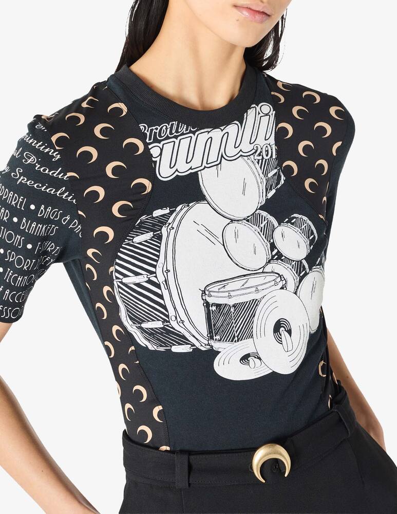 rinascente Marine Serre Drum print jersey t-shirt