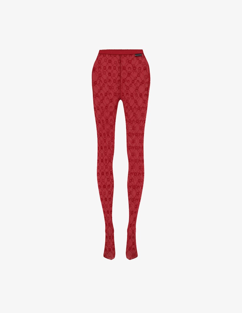 rinascente Marine Serre Recycled mesh flock tights
