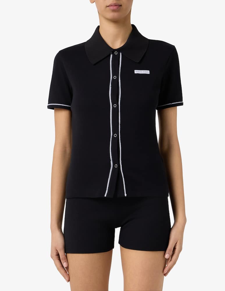 Marine Serre Polo t-shirt cute 70s - immagine 1 Marine Serre Polo t-shirt cute 70s - immagine 1