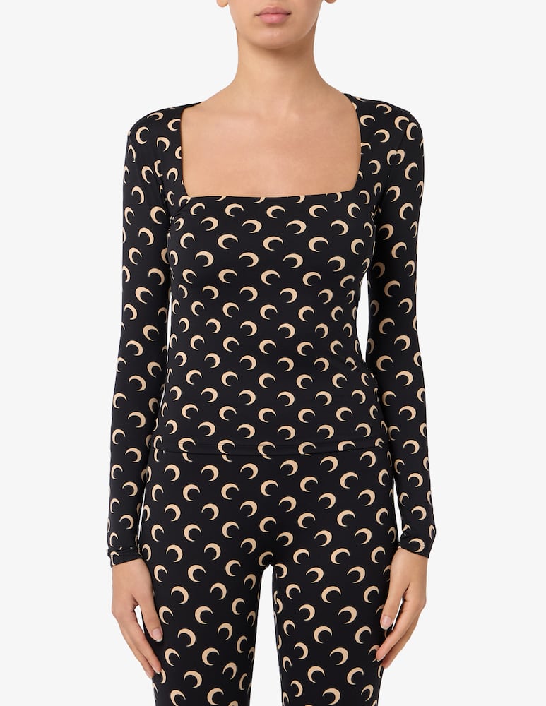 rinascente Marine Serre Top a maniche lunghe con scollatura quadrata