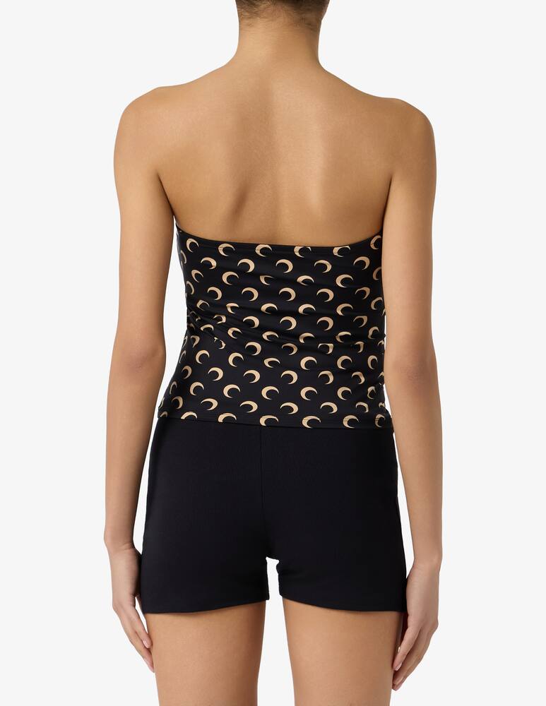 rinascente Marine Serre Moon print jersey bustier top