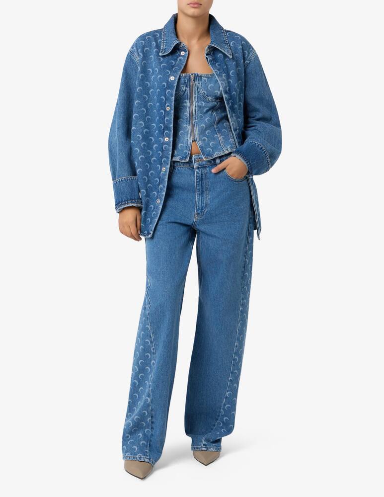 Marine Serre Camicia di jeans moon pattern - immagine 2 Marine Serre Camicia di jeans moon pattern - immagine 2
