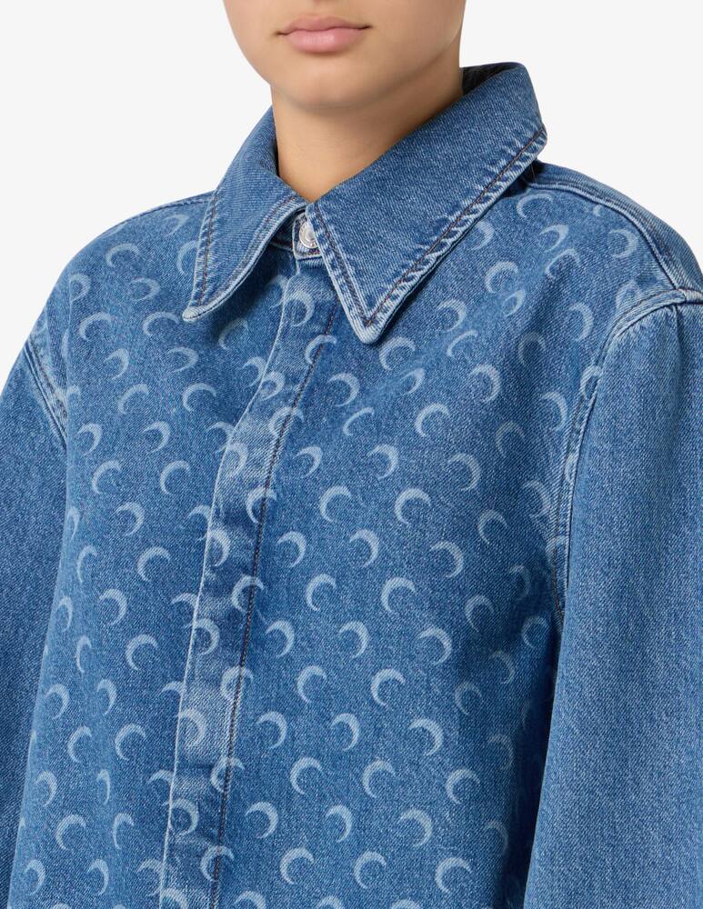 Marine Serre Camicia di jeans moon pattern - immagine 4 Marine Serre Camicia di jeans moon pattern - immagine 4