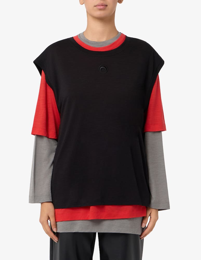Marine Serre Set 3 t-shirt in jersey merino - immagine 1 Marine Serre Set 3 t-shirt in jersey merino - immagine 1