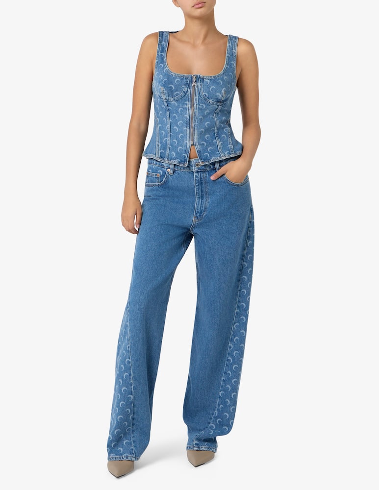 Marine Serre Top bustier in jeans Moon - immagine 2 Marine Serre Top bustier in jeans Moon - immagine 2