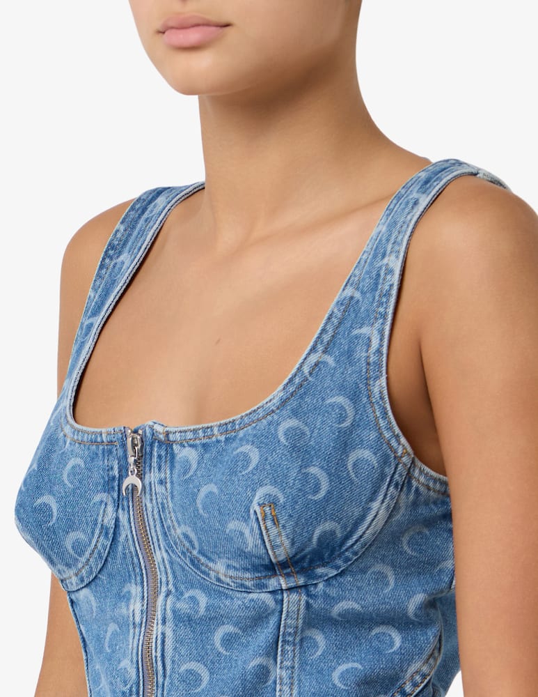 Marine Serre Top bustier in jeans Moon - immagine 4 Marine Serre Top bustier in jeans Moon - immagine 4