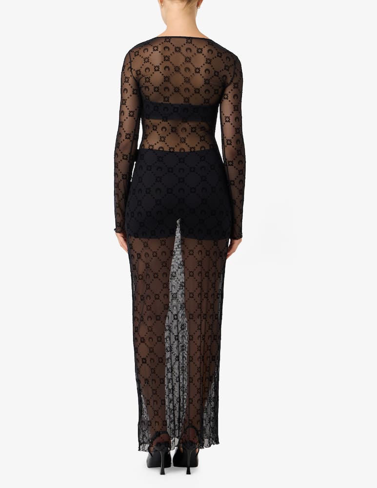 rinascente Marine Serre Moonogram mesh long dress