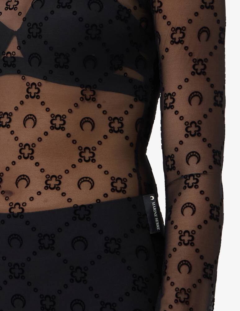 rinascente Marine Serre Moonogram mesh long dress