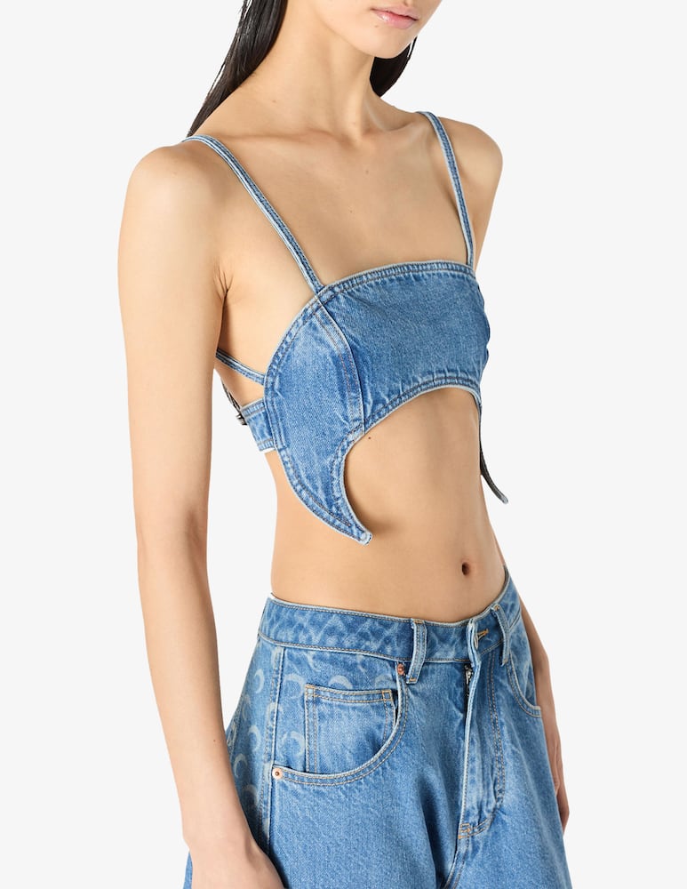 Marine Serre Top bra in jeans - immagine 1 Marine Serre Top bra in jeans - immagine 1