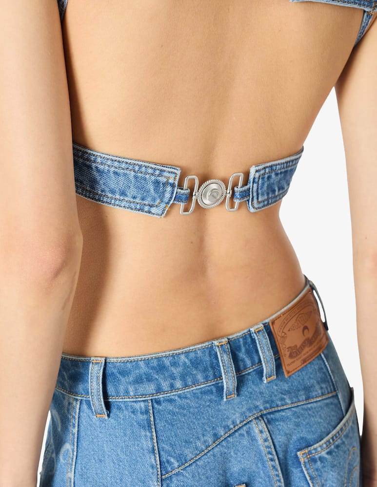 Marine Serre Top bra in jeans - immagine 4 Marine Serre Top bra in jeans - immagine 4