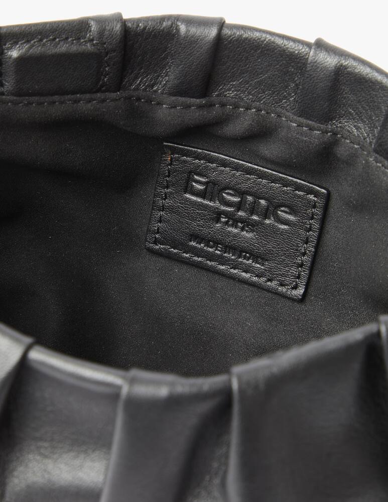 rinascente Elleme Vague mini leather crossbody bag - black