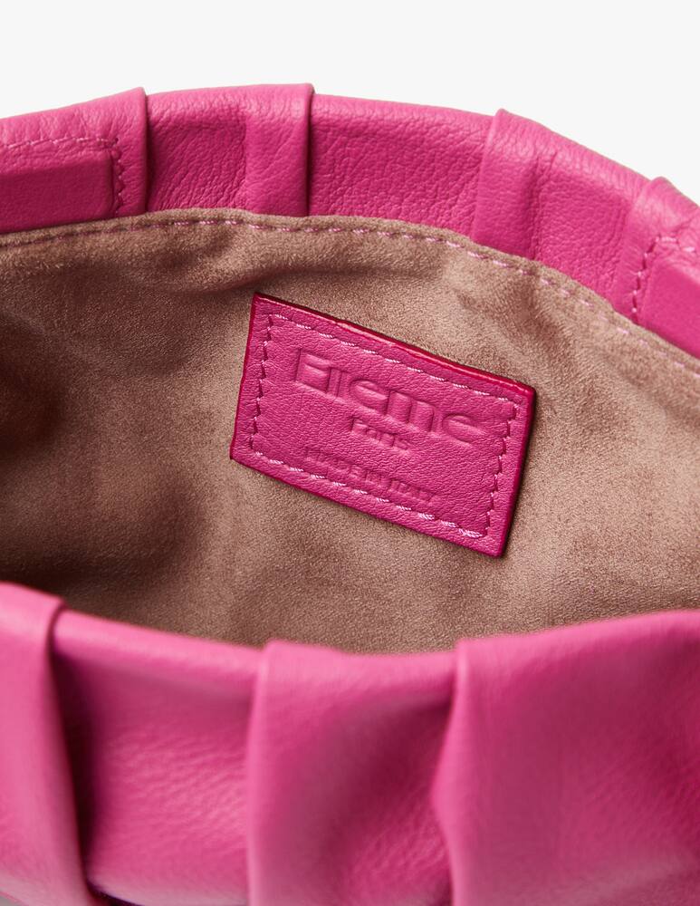 rinascente Elleme Vague mini leather crossbody bag - fuchsia