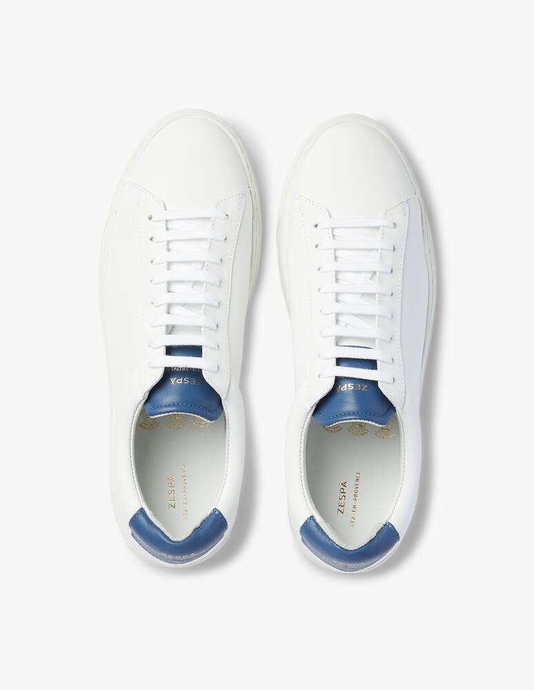 rinascente Zespa Nappa leather contrasting heel low sneakers - blue