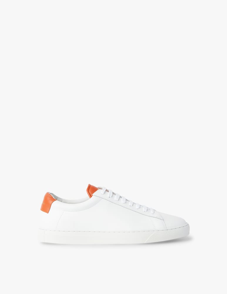 Zespa Nappa leather contrasting heel low sneakers - orange - picture 1 Zespa Nappa leather contrasting heel low sneakers - orange - picture 1
